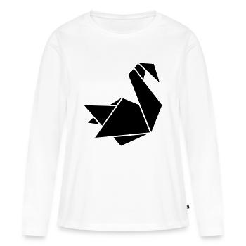 Schwan - Frauen Premium Bio Langarmshirt - Weiß - Vorne - Julia (174cm)