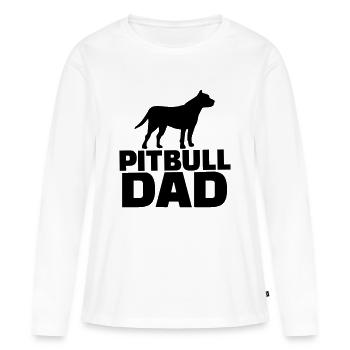 Pitbull Dad - T-shirt manches longues Premium bio Femme - blanc - Devant - Julia (174cm)