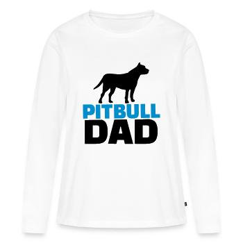 Pitbull Dad - T-shirt manches longues Premium bio Femme - blanc - Devant - Julia (174cm)