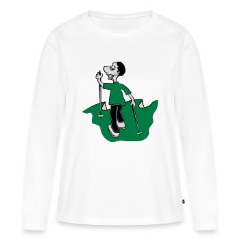 nordic walking drôle - T-shirt manches longues Premium bio Femme - blanc - Devant - Julia (174cm)