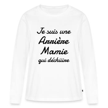 Großmütter / Oma / Mami / Großmutter / Mamy - Frauen Premium Bio Langarmshirt - Weiß - Vorne - Julia (174cm)