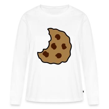 morceau de biscuit mordu - T-shirt manches longues Premium bio Femme - blanc - Devant - Julia (174cm)
