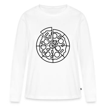 prendre quelques morceaux manquants morceaux pizza - T-shirt manches longues Premium bio Femme - blanc - Devant - Julia (174cm)