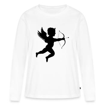 Martin74s Cupid Silhouette - T-shirt manches longues Premium bio Femme - blanc - Devant - Julia (174cm)