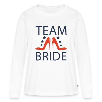 Brautteam. Geschenkidee. Spaß. Heirat. - Frauen Premium Bio Langarmshirt - Weiß - Vorne - Julia (174cm)