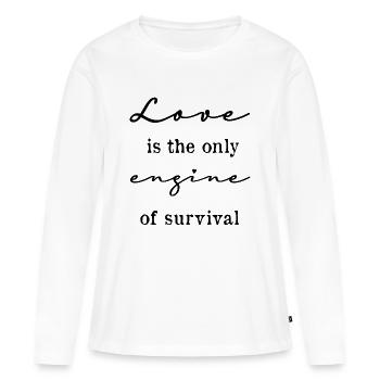 Love phrase in English - Women's Premium Organic Long Sleeve Shirt - white - Front - Julia (174cm)
