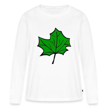 Grande émeraude - T-shirt manches longues Premium bio Femme - blanc - Devant - Julia (174cm)