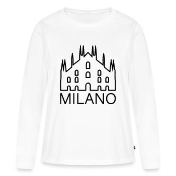 Milan - Women's Premium Organic Long Sleeve Shirt - white - Front - Julia (174cm)