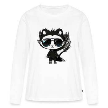 Skunk skunk with cool sunglasses in black - Women's Premium Organic Long Sleeve Shirt - white - Front - Julia (174cm)