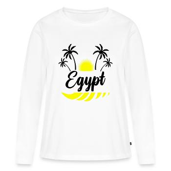 Égypte - T-shirt manches longues Premium bio Femme - blanc - Devant - Julia (174cm)