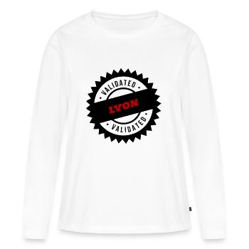LYON city - T-shirt manches longues Premium bio Femme - blanc - Devant - Julia (174cm)