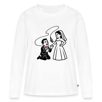 Ehepaar Hochzeit Peitsche - Frauen Premium Bio Langarmshirt - Weiß - Vorne - Julia (174cm)