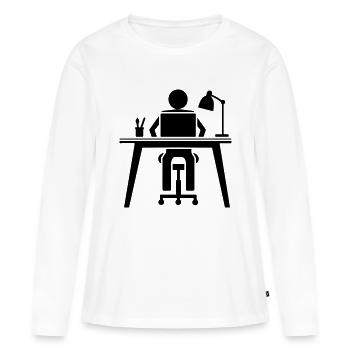 Learning to work - Women's Premium Organic Long Sleeve Shirt - white - Front - Julia (174cm)