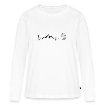 Herzschlag Berge Bier - Frauen Premium Bio Langarmshirt - Weiß - Vorne - Julia (174cm)