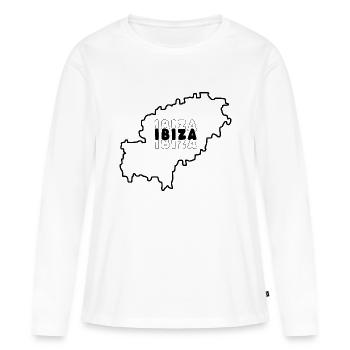 Karte von der Insel von Ibiza Spanien Balearen - Frauen Premium Bio Langarmshirt - Weiß - Vorne - Julia (174cm)