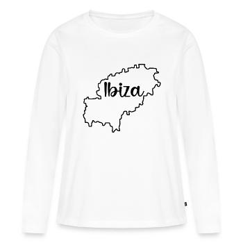 Karte von der Insel von Ibiza Spanien Balearen - Frauen Premium Bio Langarmshirt - Weiß - Vorne - Julia (174cm)