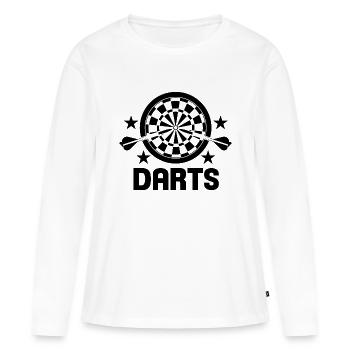 Le jeu de fléchettes - T-shirt manches longues Premium bio Femme - blanc - Devant - Julia (174cm)
