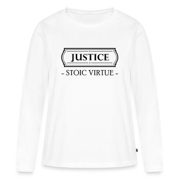 Vertu stoïcienne Justice Stoïcisme Stoïcienne Stoa - T-shirt manches longues Premium bio Femme - blanc - Devant - Julia (174cm)