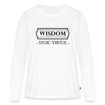 Vertu stoïcienne Sagesse Sagesse Stoïcisme Stoïcien - T-shirt manches longues Premium bio Femme - blanc - Devant - Julia (174cm)