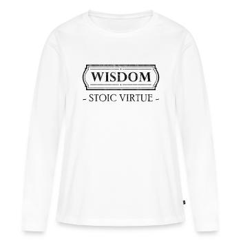 Vertu stoïcienne Sagesse Stoïcisme Cadeau Stoïcien - T-shirt manches longues Premium bio Femme - blanc - Devant - Julia (174cm)