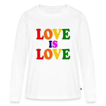 Love is love - T-shirt manches longues Premium bio Femme - blanc - Devant - Julia (174cm)