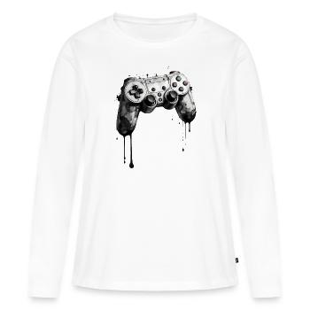 Controller Breakdown: Game Over - Frauen Premium Bio Langarmshirt - Weiß - Vorne - Julia (174cm)