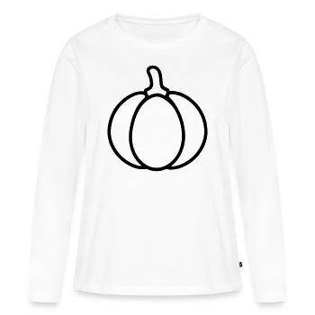 citrouille - T-shirt manches longues Premium bio Femme - blanc - Devant - Julia (174cm)