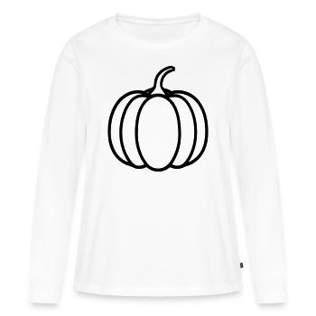citrouille - T-shirt manches longues Premium bio Femme - blanc - Devant - Julia (174cm)