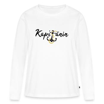 Kapitänin Anker Kapitän Boot Meer Geschenk Schiff - Frauen Premium Bio Langarmshirt - Weiß - Vorne - Julia (174cm)