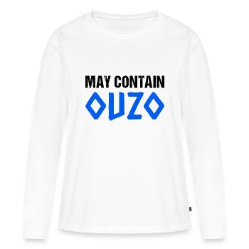 May Contain Ouzo - Frauen Premium Bio Langarmshirt - Weiß - Vorne - Julia (174cm)