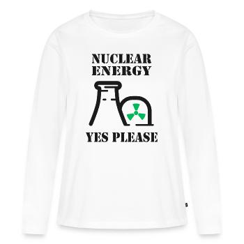 Kernenergie, Ja bitte, Atomkraft - Frauen Premium Bio Langarmshirt - Weiß - Vorne - Julia (174cm)