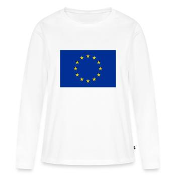 Europa Flagge Eu - Frauen Premium Bio Langarmshirt - Weiß - Vorne - Julia (174cm)