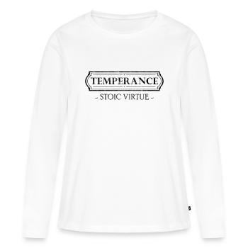 Vertu stoïcienne Tempérance - T-shirt manches longues Premium bio Femme - blanc - Devant - Julia (174cm)