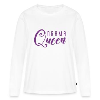 Reine du drame - T-shirt manches longues Premium bio Femme - blanc - Devant - Julia (174cm)