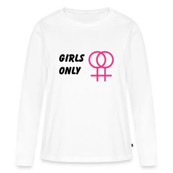 Girls only, lesbian - T-shirt manches longues Premium bio Femme - blanc - Devant - Julia (174cm)