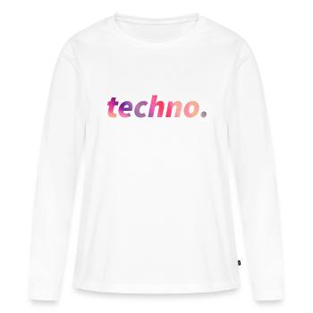 Techno Rave Festival Electro Music Raver - Women's Premium Organic Long Sleeve Shirt - white - Front - Julia (174cm)