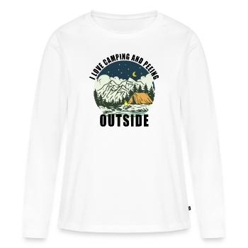 I love peeing outside - Frauen Premium Bio Langarmshirt - Weiß - Vorne - Julia (174cm)