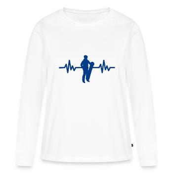 Heartbeat Snowboard - Sports d’hiver Piste de neige - T-shirt manches longues Premium bio Femme - blanc - Devant - Julia (174cm)