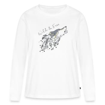 Wild & Free - Women's Premium Organic Long Sleeve Shirt - white - Front - Julia (174cm)