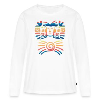 Tatouage maori - T-shirt manches longues Premium bio Femme - blanc - Devant - Julia (174cm)
