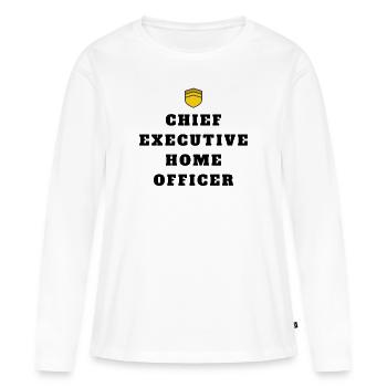 Directeur général à domicile - T-shirt manches longues Premium bio Femme - blanc - Devant - Julia (174cm)