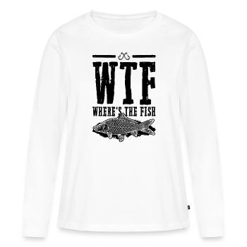 Pêche pêche pêche - T-shirt manches longues Premium bio Femme - blanc - Devant - Julia (174cm)
