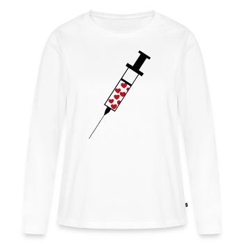 Spritze - Frauen Premium Bio Langarmshirt - Weiß - Vorne - Julia (174cm)