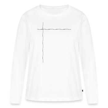 Tableau - T-shirt manches longues Premium bio Femme - blanc - Devant - Julia (174cm)
