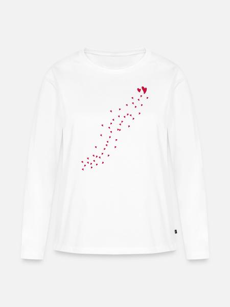 Herz Rote herzen - Frauen Premium Bio Langarmshirt - Weiß