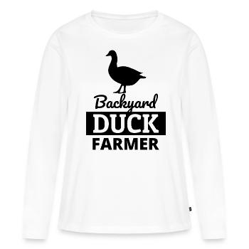 Backyard Duck Farmer Animal Farming Farm Funny - Women's Premium Organic Long Sleeve Shirt - white - Front - Julia (174cm)
