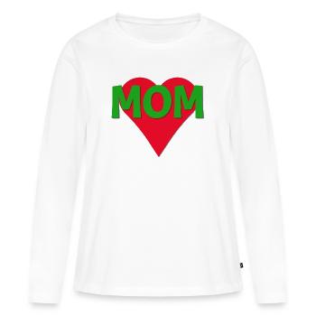 Mom with heart - Women's Premium Organic Long Sleeve Shirt - white - Front - Julia (174cm)
