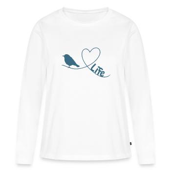 Watch Birds Love Life Bird Watching Theme - Women's Premium Organic Long Sleeve Shirt - white - Front - Julia (174cm)