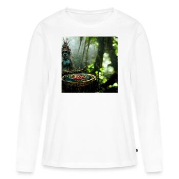 Schameneim Jungle - T-shirt manches longues Premium bio Femme - blanc - Devant - Julia (174cm)