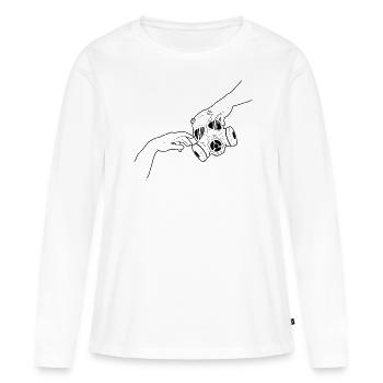 Création esthétique Zombiecore par Adam Mask - T-shirt manches longues Premium bio Femme - blanc - Devant - Julia (174cm)